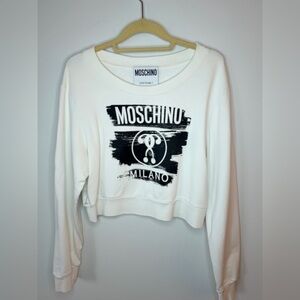 White Moschino Couture Cropped Sweater – Size 10